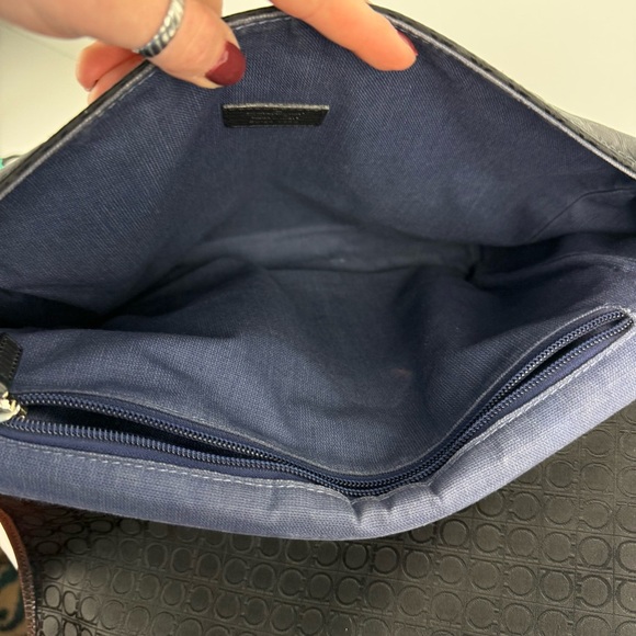 Authentic Salvatore Ferragamo Large Canvas Crossbody Messenger Bag – Black - Picture 13 of 14